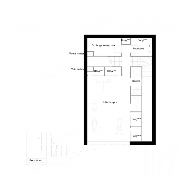 La maison belvdre : Plan Demi Niveau