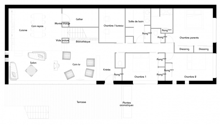 La maison belvdre : Plan R+1