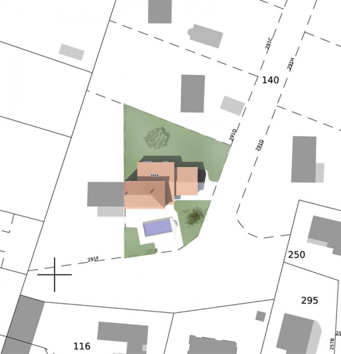 extension et rhabilitation d'un pavillon : plan-massecouleur