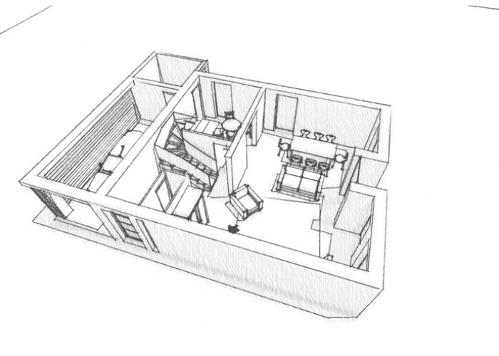 Villa B1 : Le rez de jardin