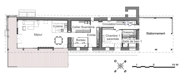 Rhabilitation d'une  Longre  en maison autonome  Cadillac : 13-025 - Plan RDC-WEB