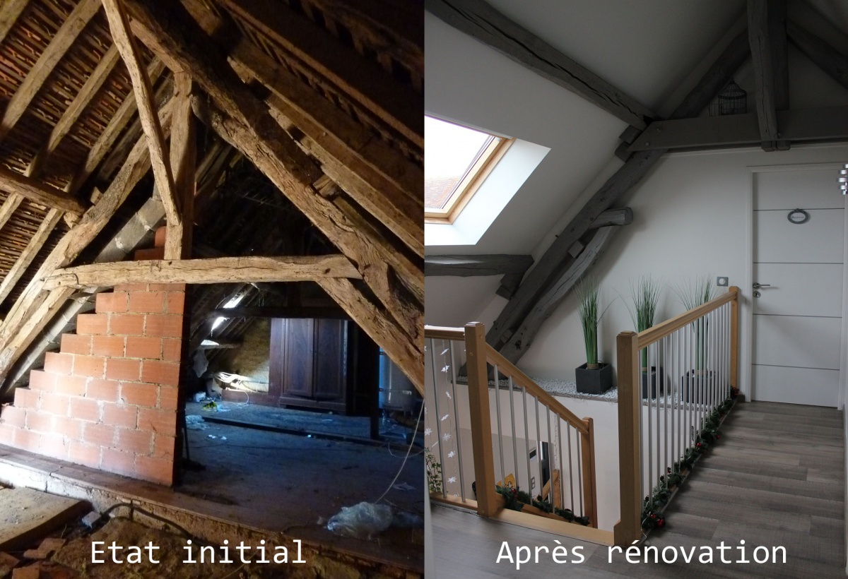 Rnovation d'une maison : Intrieur avant/aprs travaux